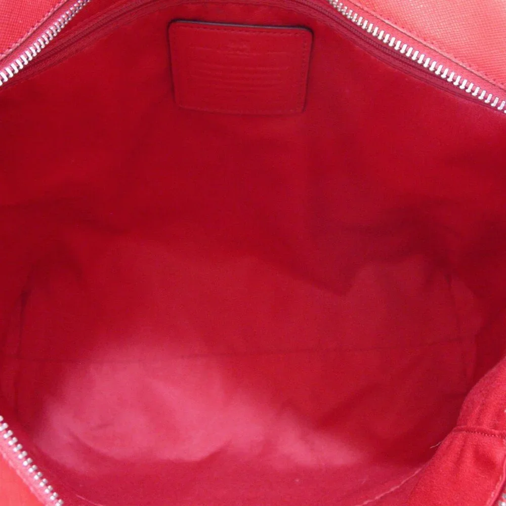COACH Peyton $348 Red Saffiano Leather Zip Tote Bag - Picture 6 of 7